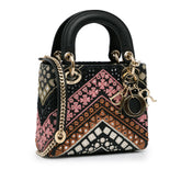 Mini Calfskin Embroidered Lady Dior